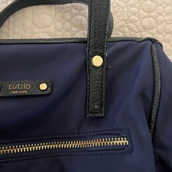 Navy Nylon Laptop Backpack Work Travel Bag Tutilo NY Carry The Day Multi Pocket main image 7